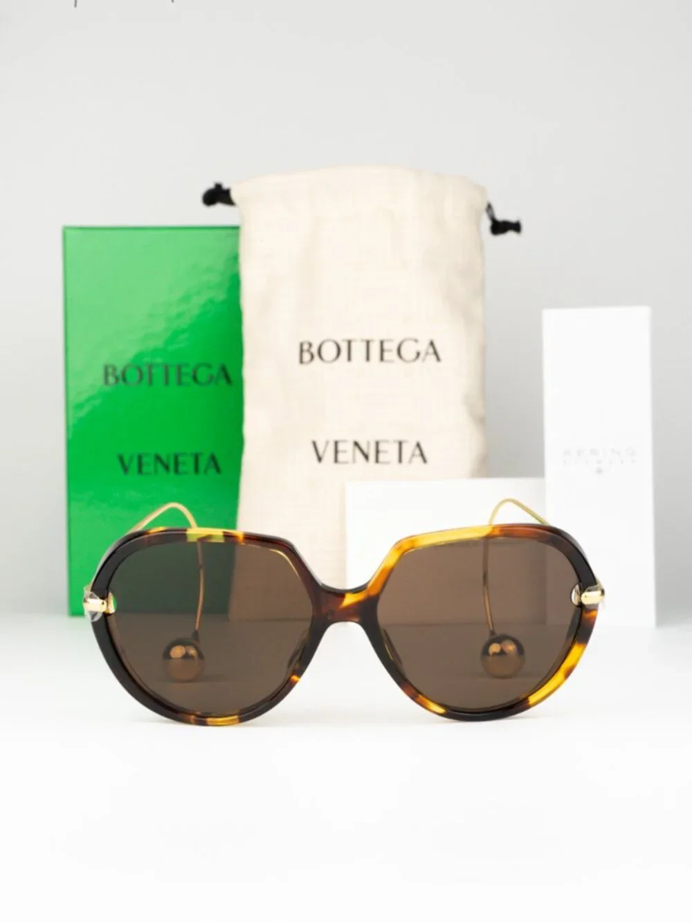 Bottega Veneta Women Sunglasses Havana Gold Brown BV1436S 002 NEW AUTHENTIC